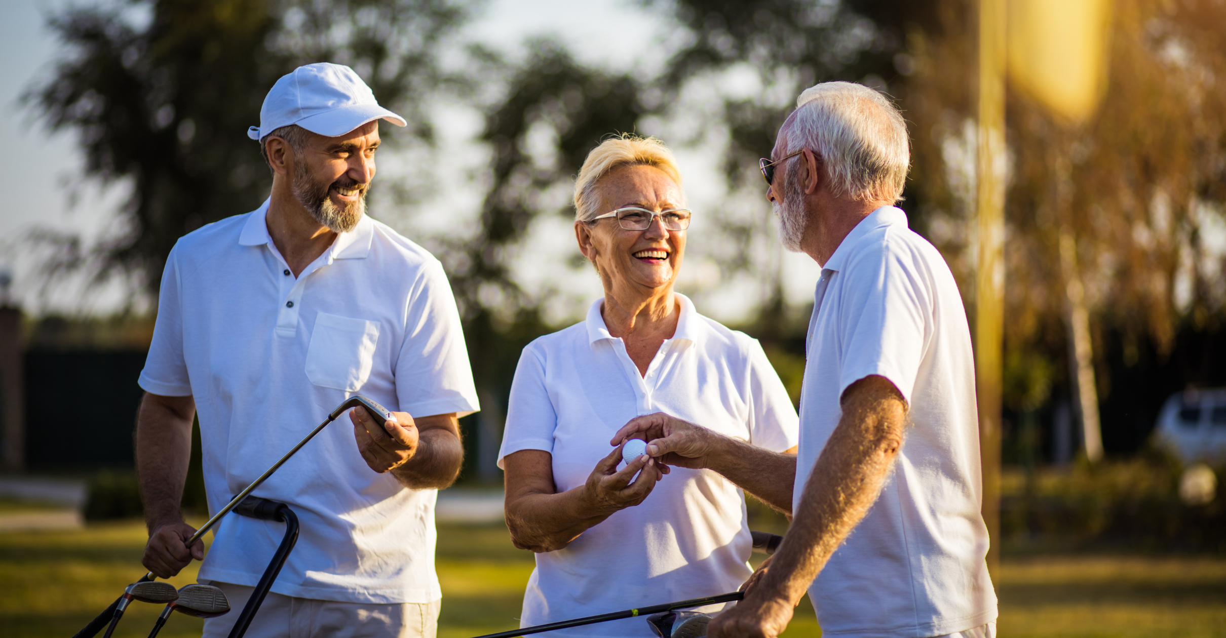 A group of older friends together at a reunion